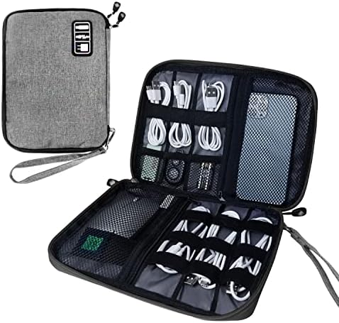 Lcsmaokin Electronics Travel Organizer,Portable Waterproof Electronic Travel Storage Bag for Small Charging Cord Storage,Charger,Small Electronics,SD Card etc,for Travel,Business and School -Black