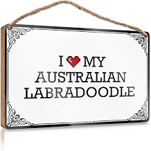 Friend Signs for Home Decor I Love My Australian Labradoodle Wooden Sign Patio Bar Accessories Fun Stuff Color Colour, Size 20X30CM