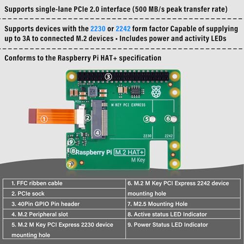 Image of GeeekPi Metal Case for Raspberry Pi 5, with Official Raspberry Pi M.2 HAT+ and Active Cooler, Support M.2 SSD 2230 /2242