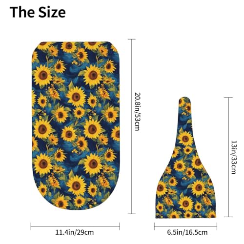 Image of Yellow and Blue Sunflower Newborn Swaddle Blankets Hat Sets Soft Baby Receiving Blanket Swaddle Sack for Baby Shower Infant Boy Girl Gift