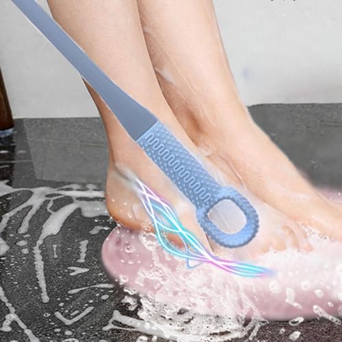 Visiblurry Toe Scrubber,Long-Handled Toe Lotion Applicator - Soft Skin-Friendly Shower Brush with Massage Particles for Elderly - Image 3