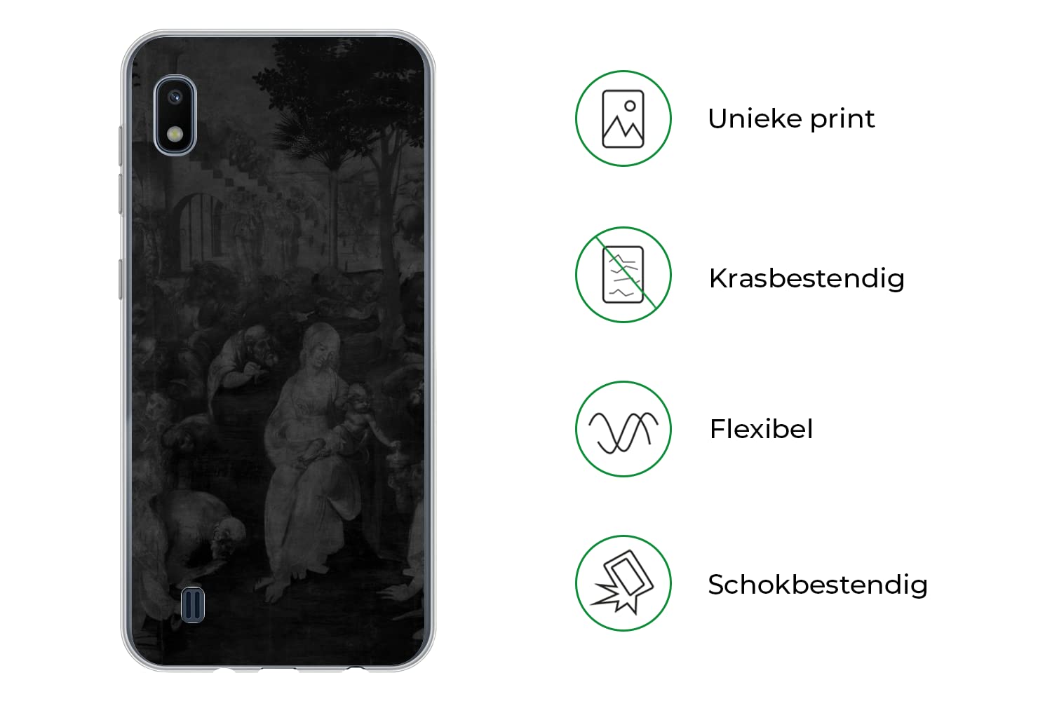 Funda para Samsung Galaxy A10 - Adoración de los Reyes Magos - Leonardo da Vinci - Funda de Silicona/Funda Blanda para teléfono móvil