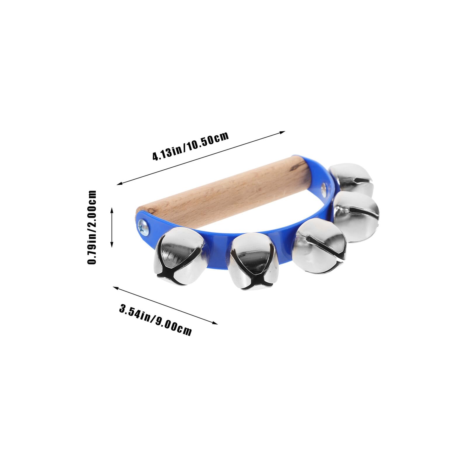 Tamburelli Percussivi Semicircolari 6 Pezzi Blu in Legno Metallo | Principianti ed Esperti, Adatti a Kindergartens e Altri Contesti, Formato Portatile