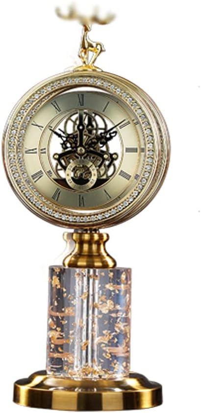 Metal Clock Ornaments European Household Pendulum Desk Clock American Sitting Clock Pendulum Living Room Decoration (Color : A, Size : 1438cm) (A 14 * 38cm)