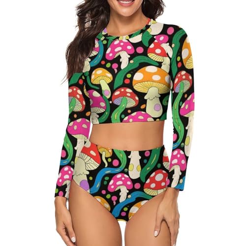 Supdreamc Women's Girls Two Pieces Bikini Sets Quick Dry Tropical Bikini