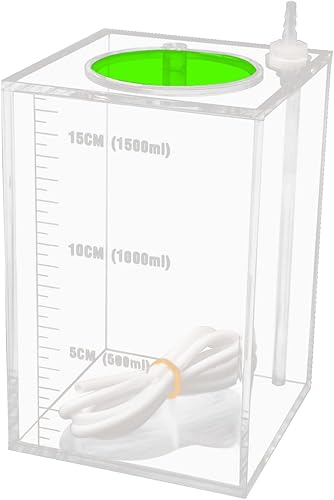 Miniatura 7 de Aquarium Choice Recipiente de almacenamiento de líquido con bomba dosificadora de acrílico para terrarios (4.25 * 4.25 * 6.5 pulgadas 1500ml1.5L