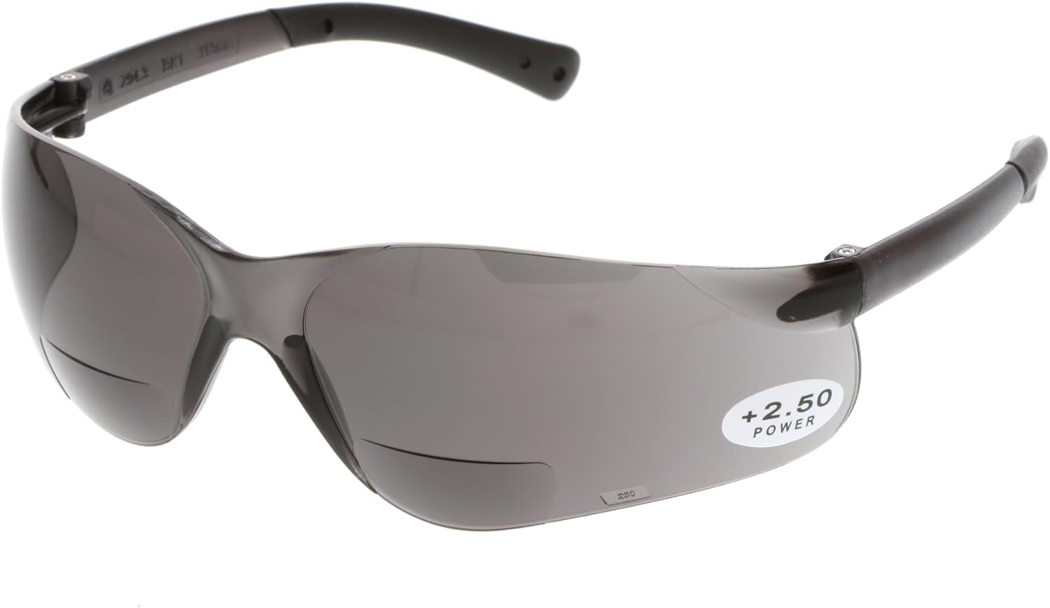 Crews BKH10 BearKat Magnifier Polycarbonate 1.0 Diopter Clear Lens Safety Glasses with Non-Slip Hybrid Black Temple Sleeve, 1 Pair (Pack of 2)