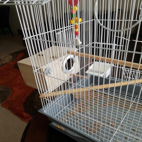 Mixyvic Nistkasten Wellensittich Papagei Zucht Box, Holz Natürliche Vogel zuchtbox mit Klappdeckel Vogelhaus, Nistkasten Vogelhaus für Nymphensittich, Papageien Paarung und Ziervögel (Sichtbar)