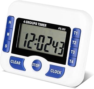 Minuterie de cuisine numérique, grand écran Horloge de cuisine magnétique pour la cuisson dans le four de jeux de sports