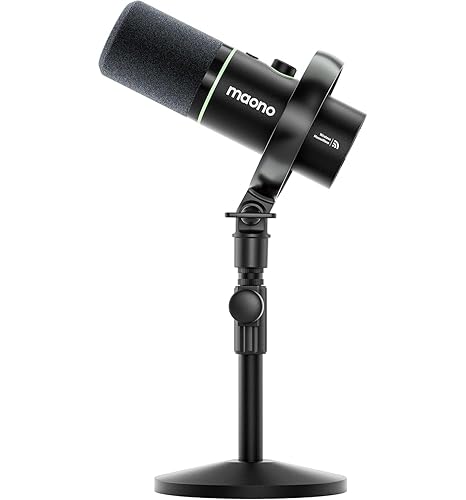 MAONO PD200W Hybrid Podcast Mikrofon für PC-Kabellos, USB & XLR, Dynamische Mikrofon-Set mit Software, Rauschunterdrückung, Stummschaltung, für Podcast, Streaming,Aufnahmen,Heimstudio, Voiceover