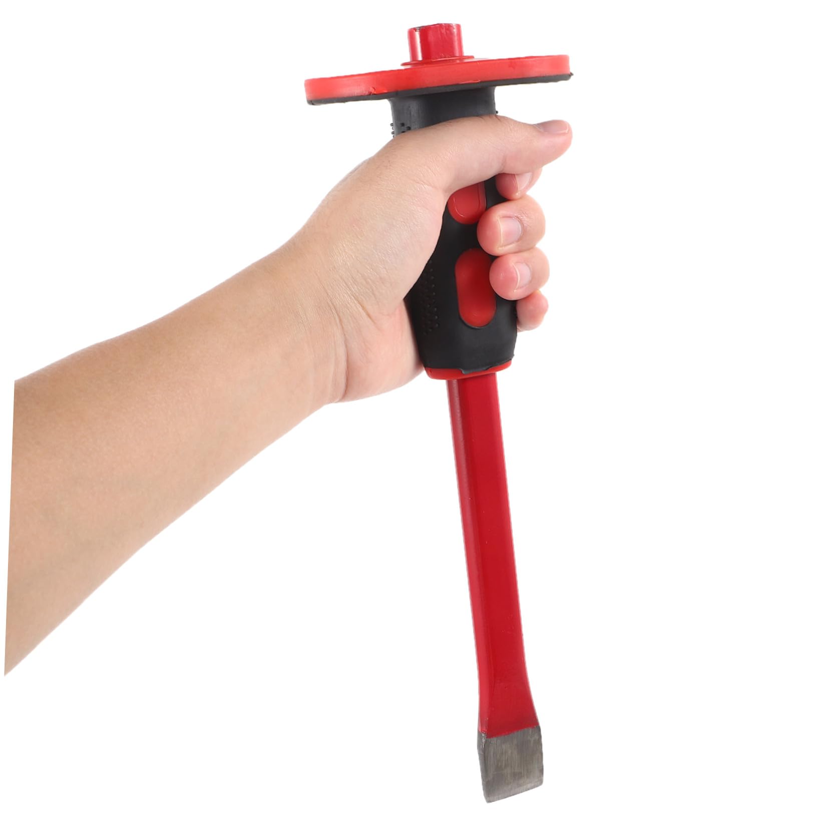 Scalpello Pesante da 300mm Protezione la Mano in Acciaio Cromo-vanadio e Manico in Pvc per Demolizione e Intaglio Muratura e Calcestruzzo