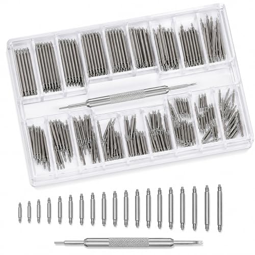 Xiciki Kit de Réparation pour Montre - 144 Pièces avec Outil de Barre à Ressort, Broches 8-25...