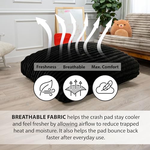 Image of Matini Home Crash Pad - Sensory Pad with Cover Foam Blocks for Kids and Adults, Ideal Gymnastics Equipment - Charcoal 36 inch X 36 inch