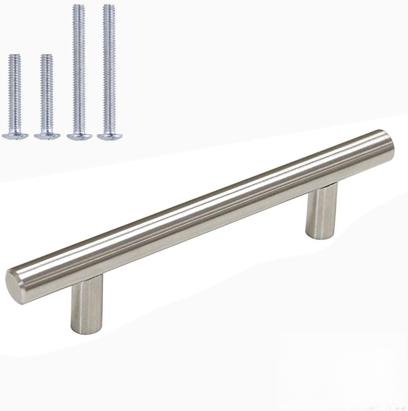 homdiy 3.5 in Drawer Pulls Brushed Nickel Cabinet Handles 30 Pack - HD201SN Modern T Bar Cabinet Pulls Brushed Nickel Cabinet Hardware Metal Drawer Pulls for Kitchen, Bathroom, Closet, Wardrobe