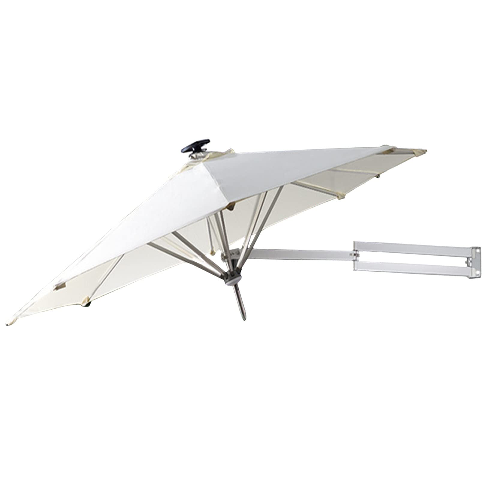 HCZKIUJY Patio Umbrella 7.2Ft/8.2Ft Outdoor Parasol Folding Telescopic Outdoor Hanging Umbrellas Wall-Mounted Save Space All Aluminum Alloy Bracket Sun Protection for Garden (White 250cm(8.2Ft))