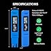 VIVOSUN TDS Tester 3-in-1 TDS EC & Temperature Meter Ultrahigh Accuracy Digital Water Quality TDS Tester (Blue)