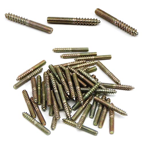 Image of Double Headed Hanger Bolts M4x30mm Carbon Steel Self-Tapping Screw for Pet Furniture, Outdoor Furniture, Household Furniture,Bronze 50PCS