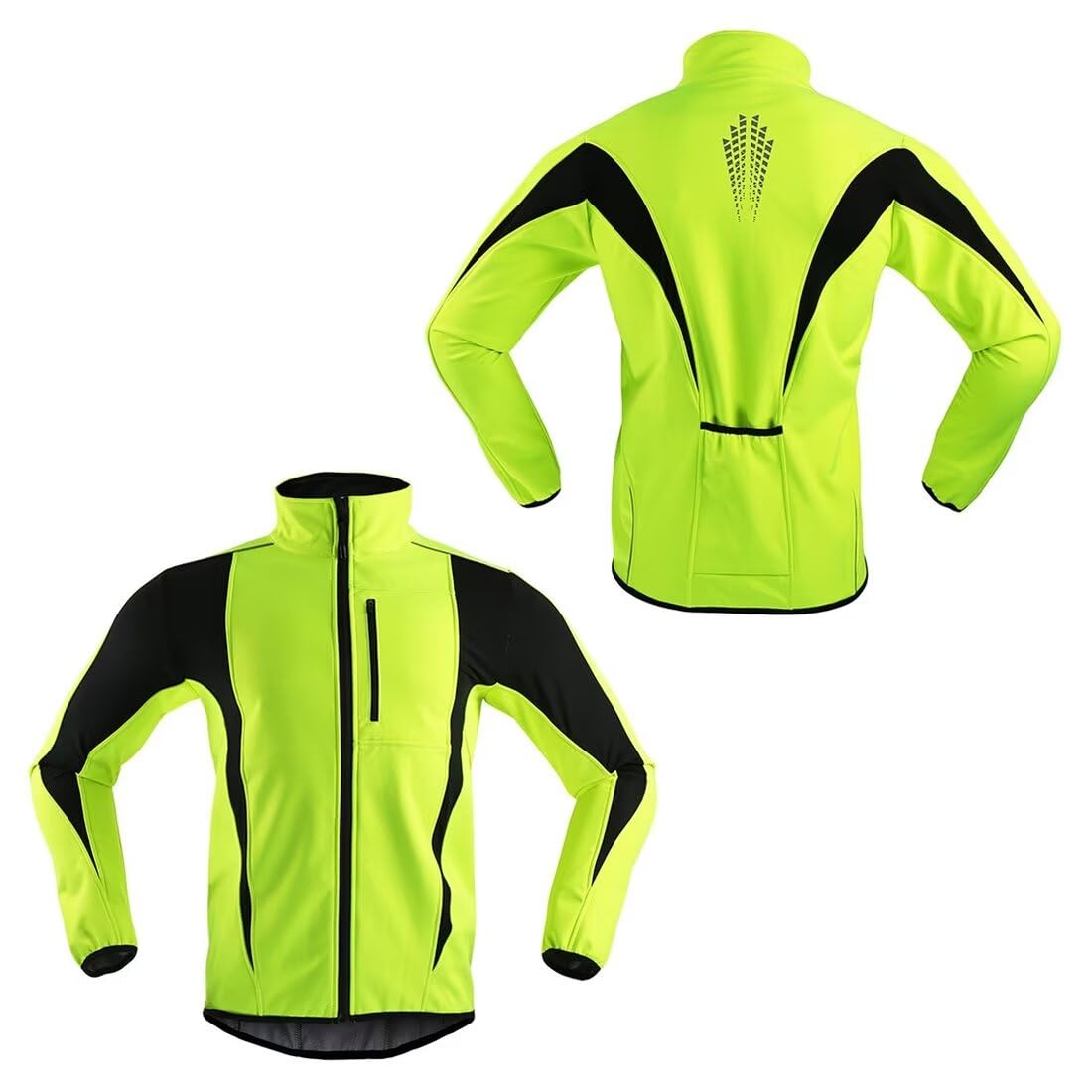 Veste Cycliste Femme Hiver Thermique Polaire Chaude Veste de Vélo Running VTT Softshell Réfléchissante Coupe Vent Imperméable