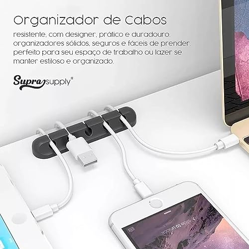 Organizador de Cabos e Fios de Mesa Silicone Auto Adesivo Para Cabos em Geral Celular Carregadores S