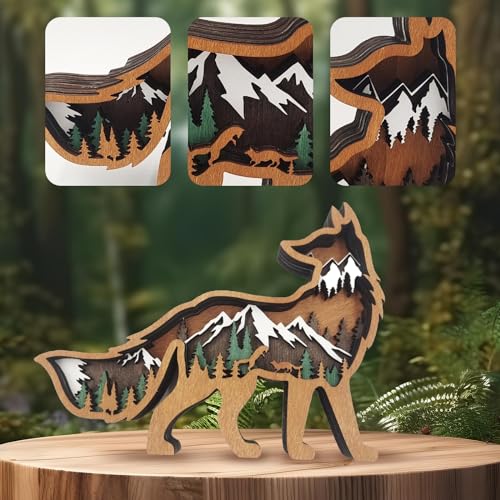 Drawelry 3D Holz Tiere Schnitzerei Skulpturen Ornament, Mehrschichtig...