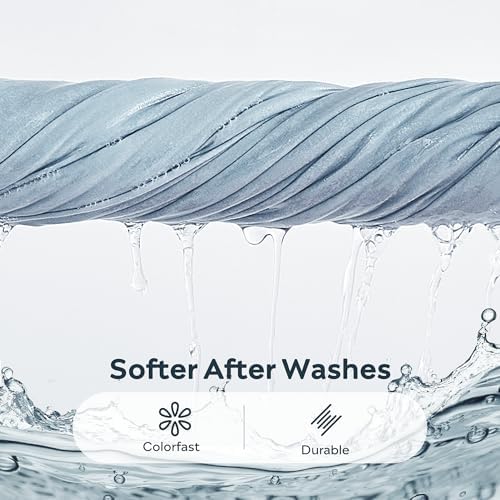 JELLYMONI 100% Washed Cotton Duvet Cover Queen – Soft, Breathable Linen-Look Bedding with Natural Wrinkle Texture, Button Closure, 3-Piece Set (Mist Blue, 90"x90") - 5