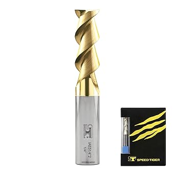 SPEED TIGER Carbide Square Nose End Mill with ZrN Coating - 2 Flute - IAE5-5/8 2T-ZrN (2 Pieces, 5/8