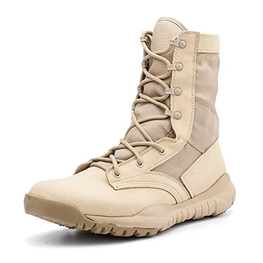 IODSON Zapatos de Hombre Botas/Botas de Combate/Botas Tácticas Ultra-Ligero Antideslizante Tela de Cuero Verdadero Transpirable IDS-304 43 EU