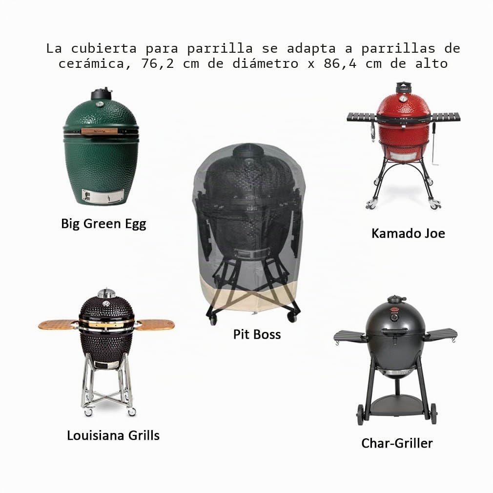 Onlyfire Funda para parrilla de Kamado Funda para Barbacoa para Big Green Egg, Kamado Joe Classic y Stand-Alone, parrilla grande, Pit Boss K22, Louisiana K22, 76,2 cm de diámetro x 86,36 cm de altura.