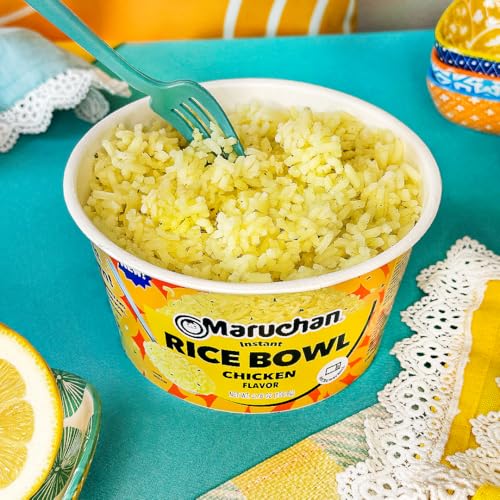 Image of Maruchan Instant Rice Bowl, Chicken Flavor - Microwavable Quick & Easy Side Dish or Meal for Kids, Students and Busy Families - 3.76 Oz. (6 Pack)