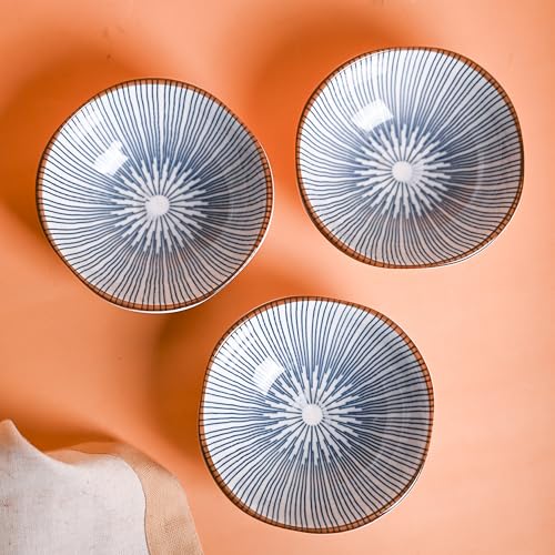 Image of MARKET 99 Ceramic Chutney Bowl Set of 3 (100ml) | Small Katori Bowls for Dips, Sauces, Pickles & Condiments | Mini Serving Bowls for Dining Table | Stylish White Dip Bowls Set