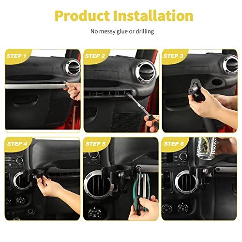 Soporte Jimen para teléfono y portavasos Jeep Wrangler JK miniatura 6