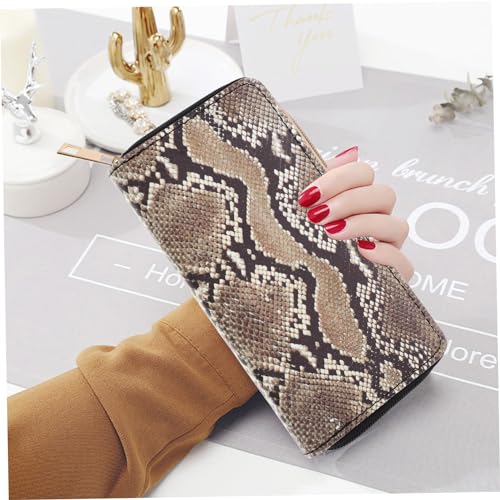 1Pc Snakeskin Pattern Women Wallet Durable Leather Clutch Purse with Zipper Capacity Lightweight for Travel and Everyday Use3