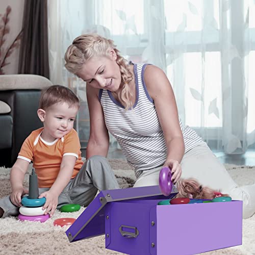Xuchun Purple Storage Box，Office Storage File Boxes With Lids,Multiple Sizes Purple Foldable Plastic Storage Organizer For Kids Toys/Clothes/Shoes/Office/Cosmetic #TOP1