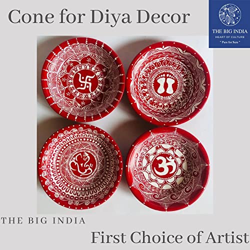 Image of Ceramic Cones & Mirror for Arts & Crafts, Lippan Art, Mandana Art, Texture, Pottery, Liner, DIY Decorative Purposes Kit for Artist, Hobbyists, Boys, Girls Above 5 Year+ (4 Cone & 7 Mirror)