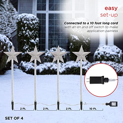 Alpine Corporation Holiday Décor Shooting Star Garden Stake With Led Lights, 4-Pack #TOP6