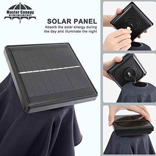 Mastercanopy Patio Umbrella With 32 Solar Led Lights -8 Ribs (9Ft,Navy Blue) #TOP4