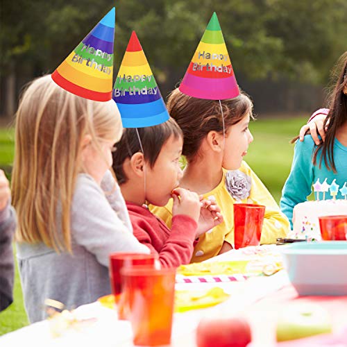 Rocutus Rainbow Birthday Party Hats, 30 Pieces (RT-JNBGVFTGY)