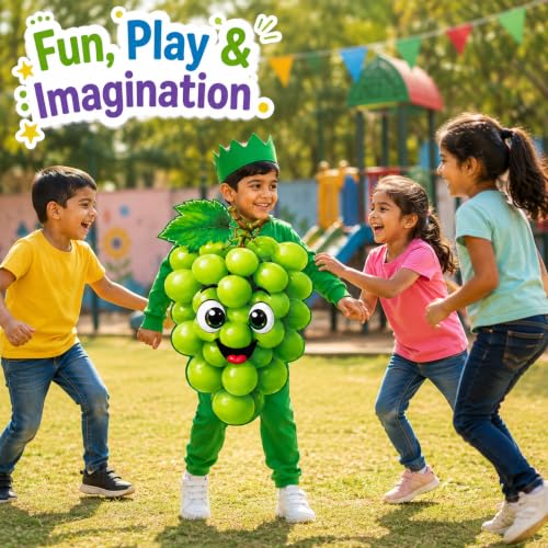 Image of Raj Costume Kids Fruit & Vegetable Fancy Dress Costume | Soft Felt Fruit and Vegetable Cutout Costume for Boys & Girls | School Annual Function