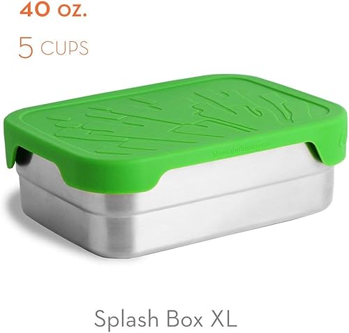 Miniatura 3 de ECOlunchbox Splash Box XL - Bento de acero inoxidable a prueba de fugas de 40 onzas con tapa de silicona apta para alimentos (sin plástico, apto