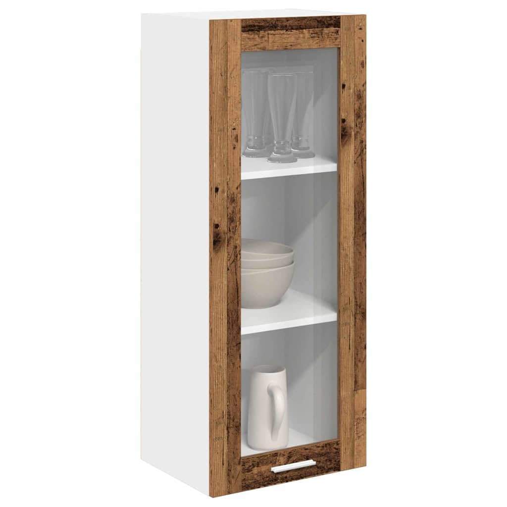 Hängeschrank Küche Altholz-Optik 40 x 31 x 100 cm Wandoberschrank mit Tür aus Holzwerkstoff Robuster Küchenhänger Modernes Design für Stauraum und Küchenorganisation