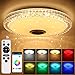 Produktbild Prenine 72W LED Musik Deckenleuchte Dimmbar mit Bluetooth Lautsprecher und Speicherfunktion,6000LM RGB Farbwechsel,Timer Funktion, LED Deckenlampe Lampe für Innen, Küche, Schlafzimmer,Wohnzimmer