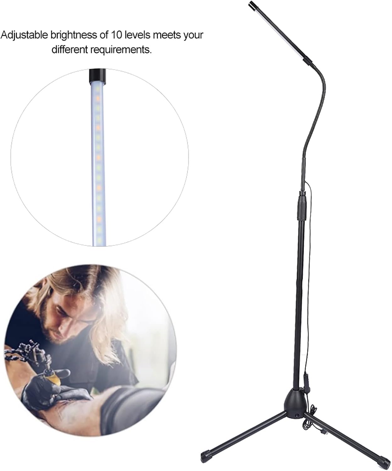 Kikumi Adjustable LED Light 10 Levels Brightness Room Bed Lamp Eye Protection