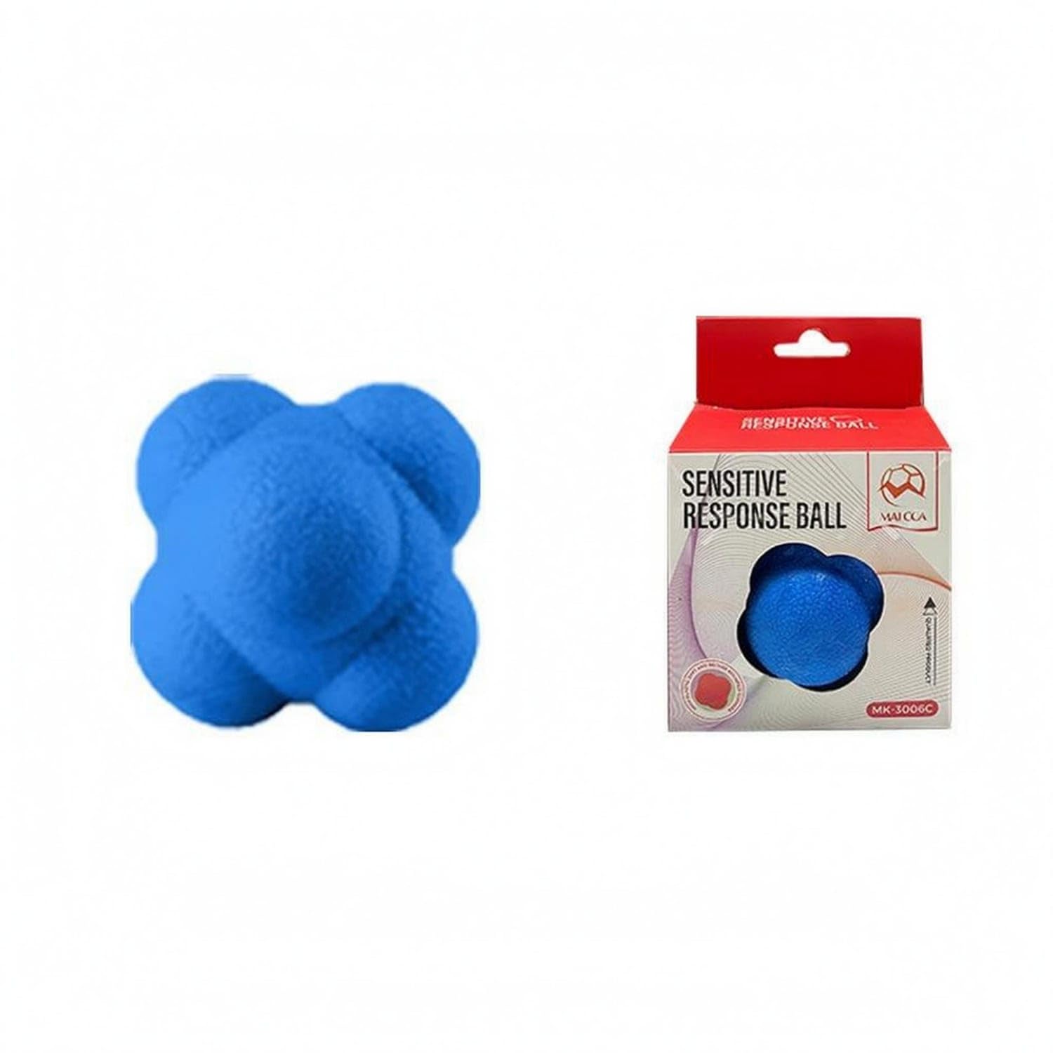 Four-Lobed Hexagonal Reaction Ball Unpredictable Rebound Textured Training Ball Portable Response Coach Instant Feedback, Blue, L-image-46