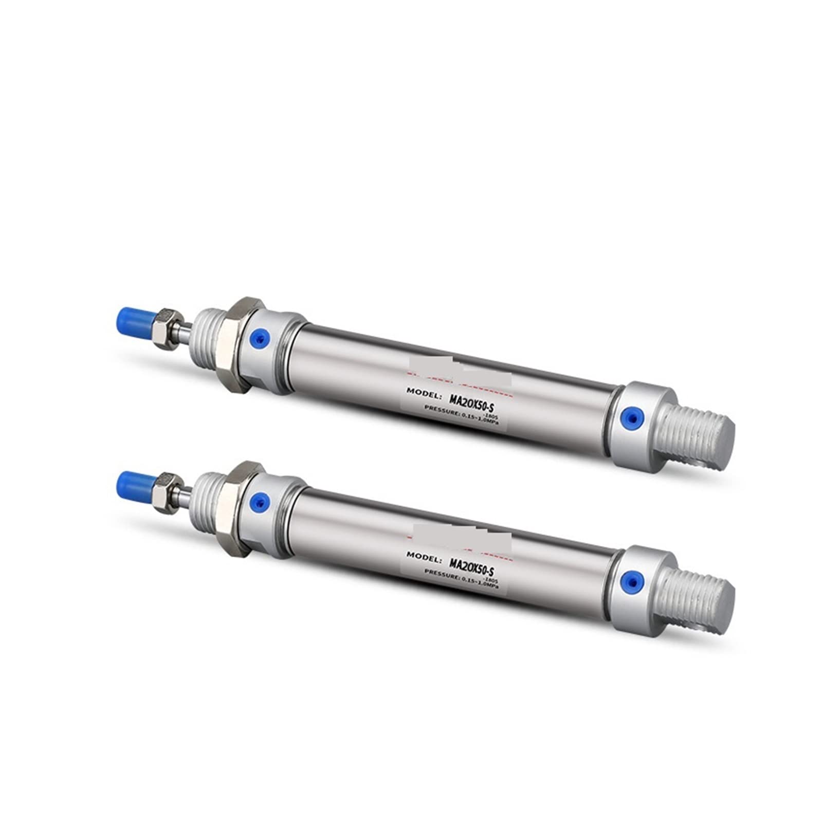Ma Mini -Zylinder aus Edelstahl 20 * 25/50/75/100/125/150/200/250/300 -S-ca Pneumatischer Luftzylinder mit doppelwirkender Aluminium,Robuste Antriebskomponente(MA20*200-S)