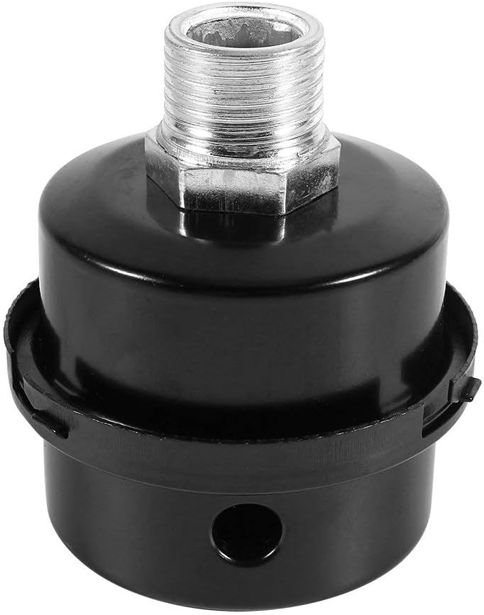 Air Compressor Filter, Metal Air Compressor Intake Filter Sound Muffler 20mm Thread (1/2"PT 20mm)