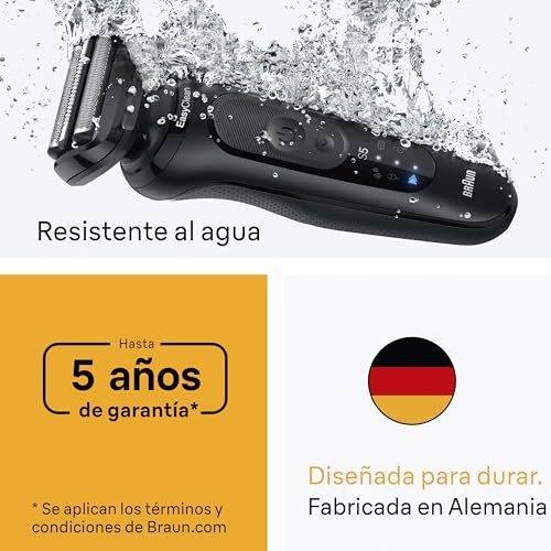 Miniatura 6 de Braun Series 5 Afeitadora Eléctrica Hombre, 52-N1650SI, Negro | Máquina de Afeitar Barba Resistente al Agua, Recargable, 50 Min de Uso, Cabezal de Recortadora Corporal