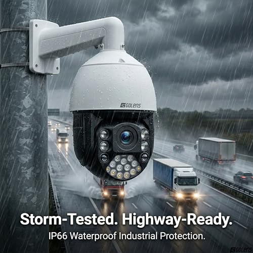 Image of Golens V62S 5MP PTZ Security Camera Outdoor, 36X Optical Zoom, 360 Auto Tracking, AI Human & Vehicle Detection, 350m Long Range Night Vision, Two-Way Audio, H.265, Waterproof CCTV Camera
