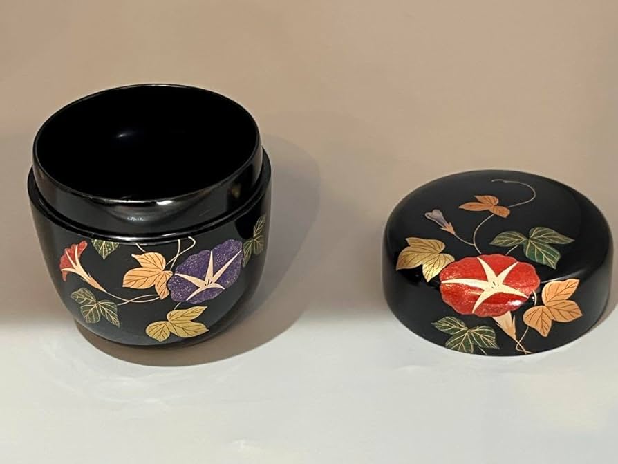 蒔絵師佐々木麗峰作 金彩『 夕顔蒔絵』 中棗 共箱 保護箱 茶道具 美品 蒔絵師佐々木麗峰作 金彩『 夕顔蒔絵』 中棗 共箱 保護箱 茶道具