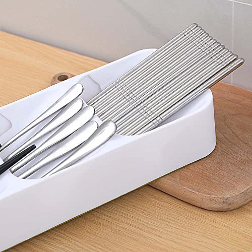 Yemiany Compacte bestekbak, bestekkast voor laden bestek, sterk en duurzaam, ruimtebesparend, geschikt voor keukens, desktops en andere plaatsen. 2 stuks (11,5 x 40 x 5,5 cm) - Image 5