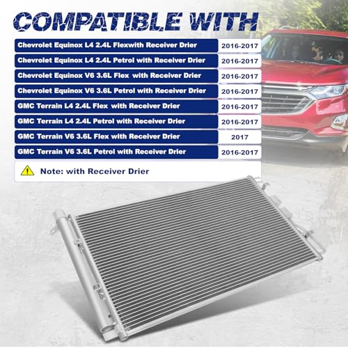 Image of Air Conditioning A /C Condenser Compatible with Chevrolet Equinox /GMC Terrain # 4997, CN4997PFC, 23288135, 23400197, GM3030316